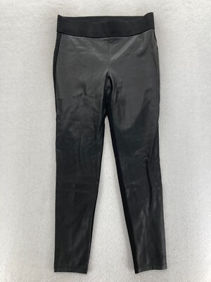 Ann Taylor LOFT Faux Leather Leggings Women's Medium Pull On Skinny Mid Rise NWT