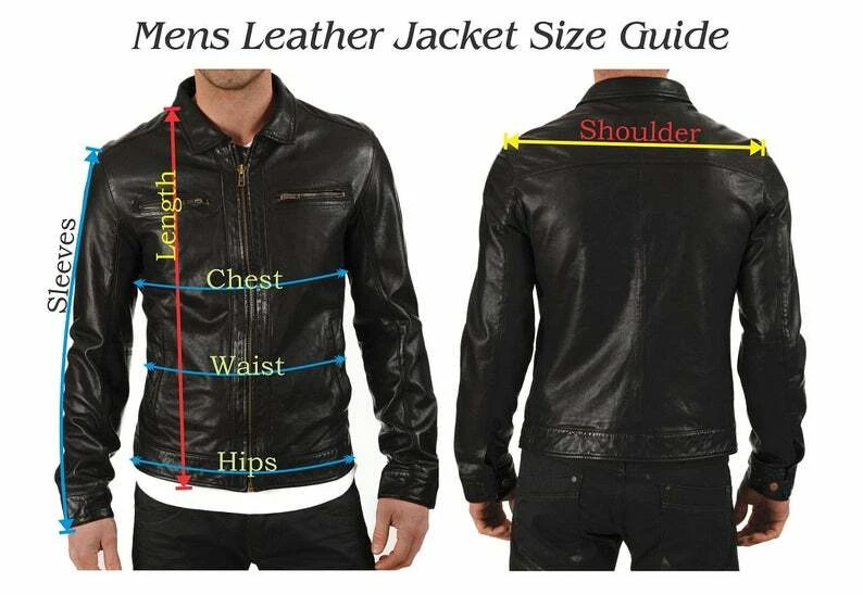 New Men's Genuine Lambskin Leather Biker Jacket Slim Fit Motorcycle Blue Jacket - Image 3 of 4