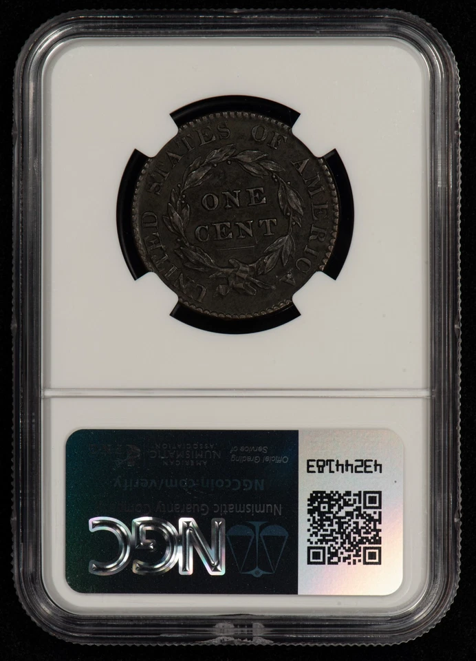 1822 1c Coronet Head Large Cent - Deep Patina - NGC AU Details - SKU-Z4746 - Image 3 of 4