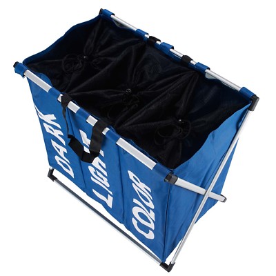 Wäschebox 3 Fächer Wäschesammler Wäschekorb Wäschesortierer 3 fach Wäschetonne