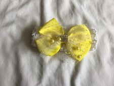 Yellow and White Infant Headband w/ Beads  Rhinestones, Strechy, Brand New