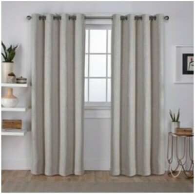 Set of 2 Exclusive Home Vesta Heavyweight Textured Linen Blackout Window Panels