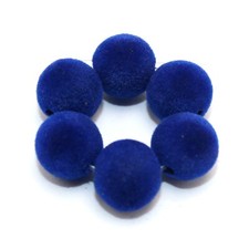 100 Royal Blue Acrylic Velvet Coated Round Beads 10mm Earring Jewelry Making