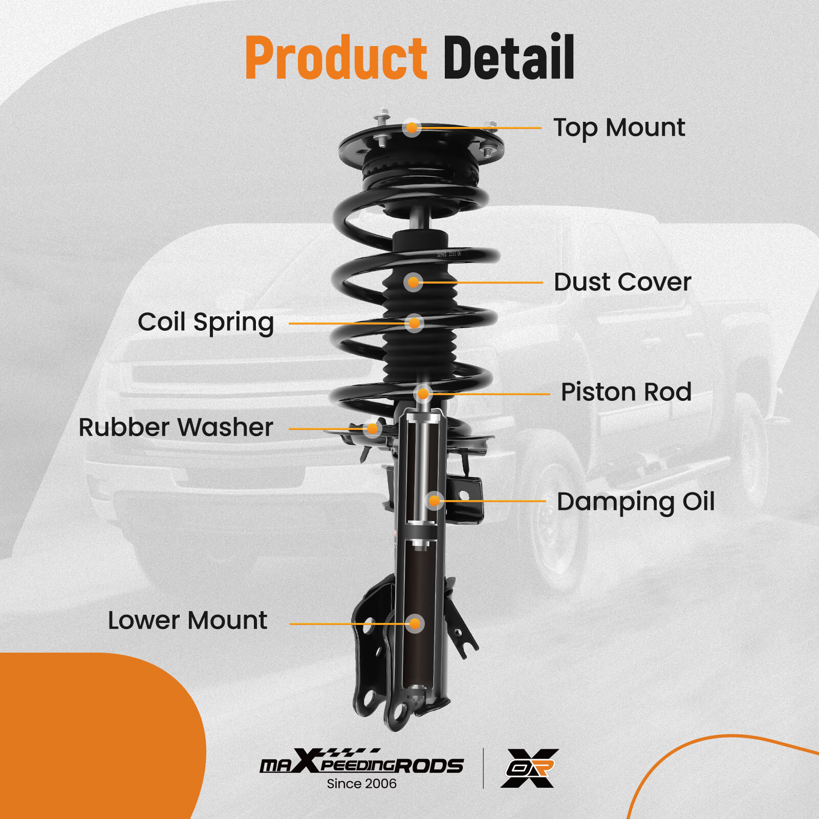 Front Shock Struts w/ Coil Spring Assembly for For Ford Fusion 2013-2020 FWD