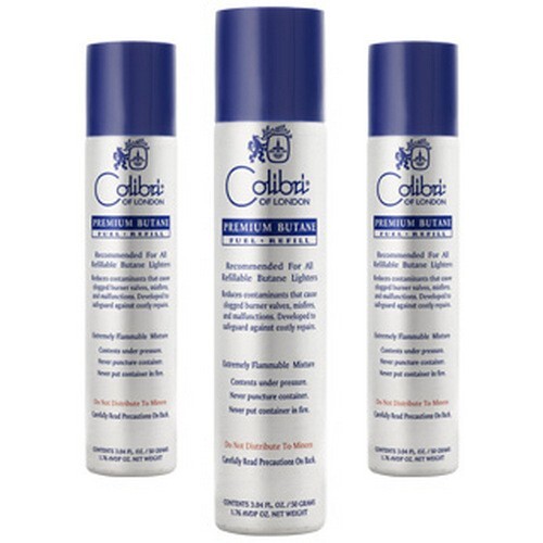 3 Cans Colibri Premium Super Refined 99.999% Butane Fuel 50 gm 3.04 fl oz.