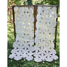 COPPIA TENDINE VINTAGE UNCINETTO 133x47 cm