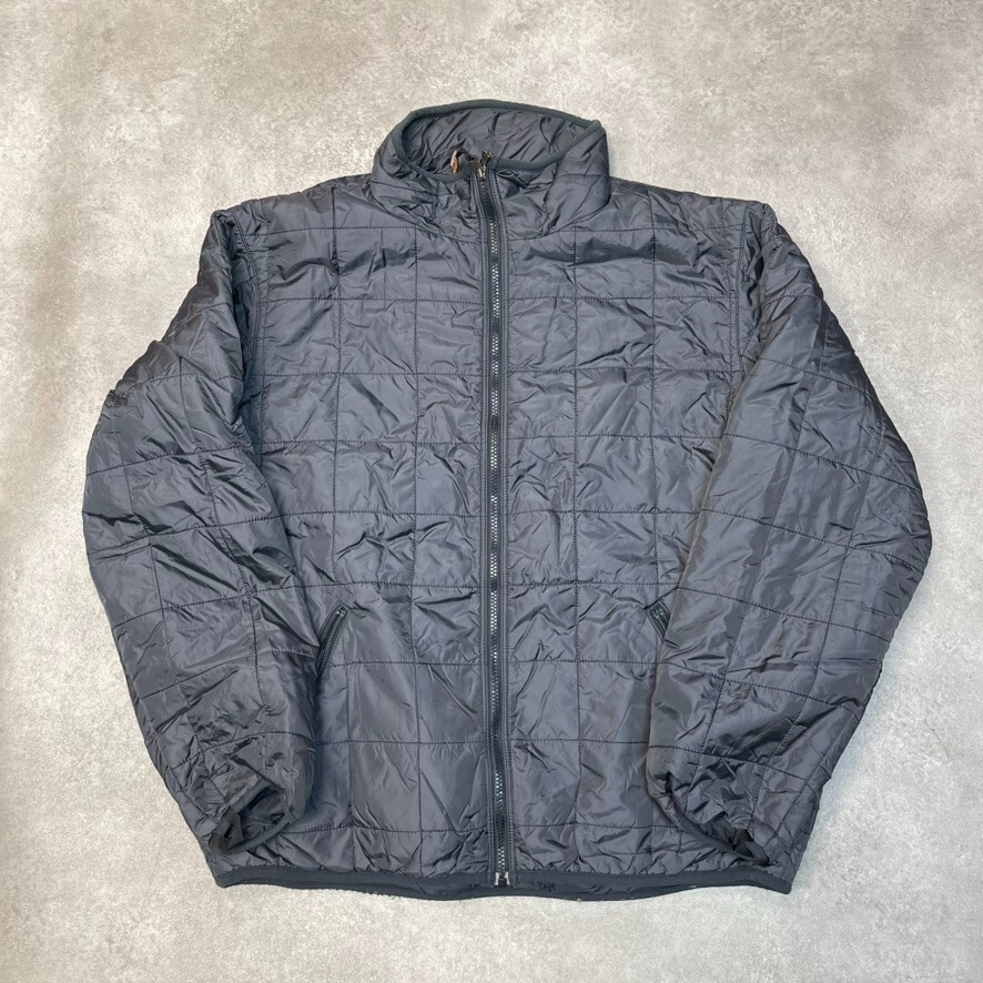 L.L Bean Men's Large Vintage Quilted Ski Jacket Full Zip Grey Coat
