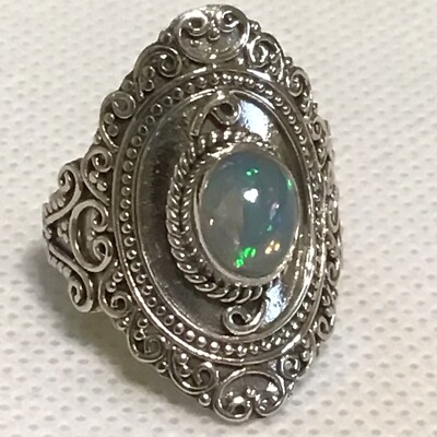 Echter äthiopischer Welo Opal Ring (Gr.9) TGW 1,25ct Bali Legacy 