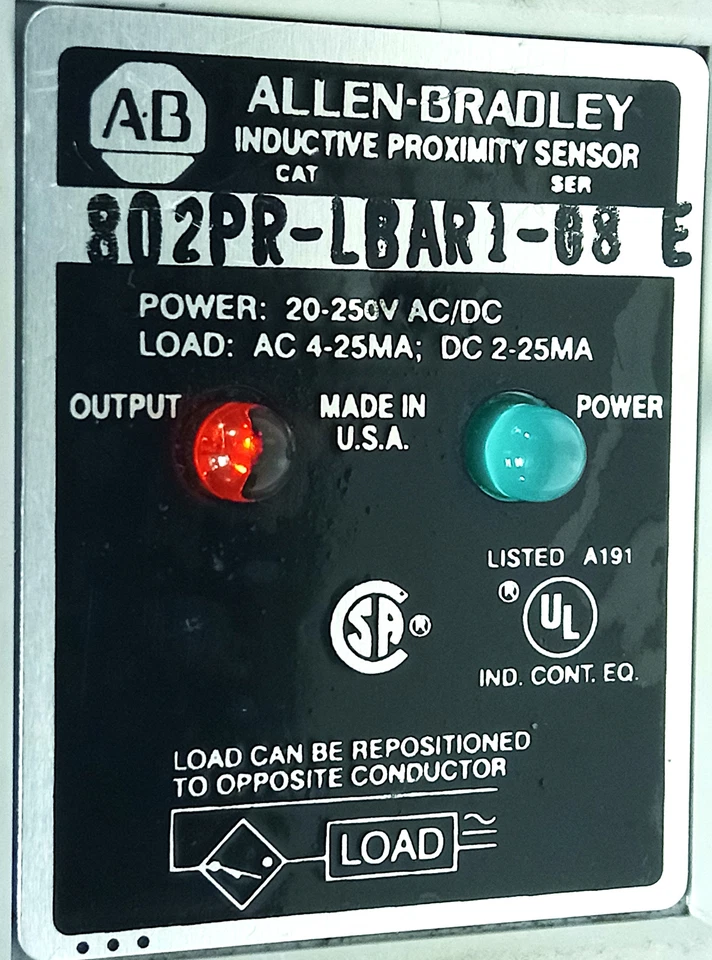 Allen-Bradley 802PR-LBAR1-08 20-250 V AC/DC 2-25 mA Inductive Proximity Sensor - Image 3 of 4