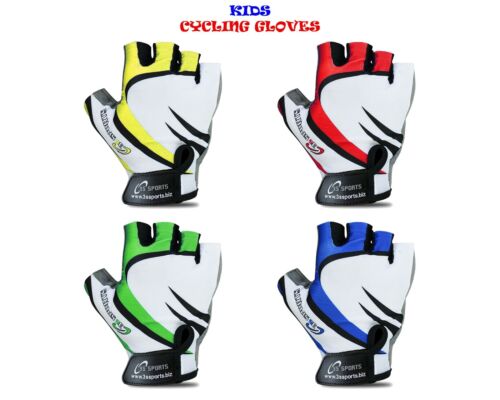 CHILDREN KIDS BOYS GIRLS PADDED CYCLING GLOVES BMX BIKE CYCLE BICYCLE NEW GLOVES - Afbeelding 1 van 14