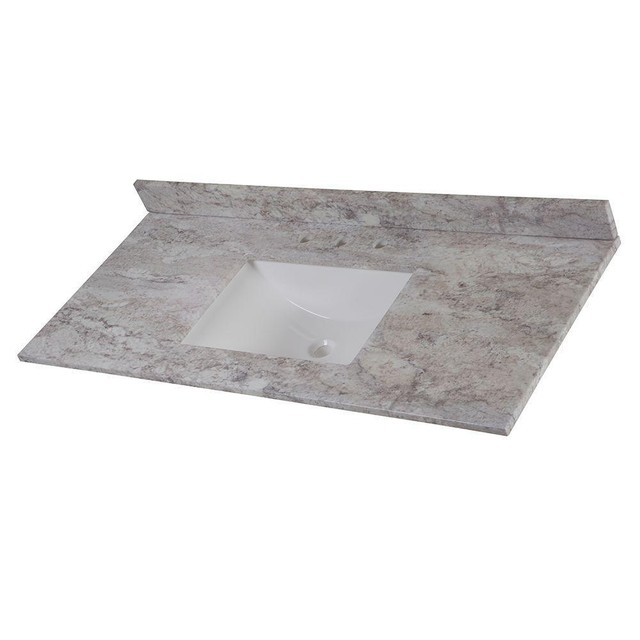 Home Decorators Collection 49 In W Stone Effects Single Basin