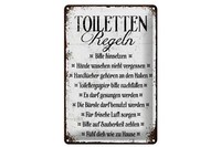 Blechschild Spruch 20X30 Cm Toiletten Regel Bitte Hinsetzen Deko Schild