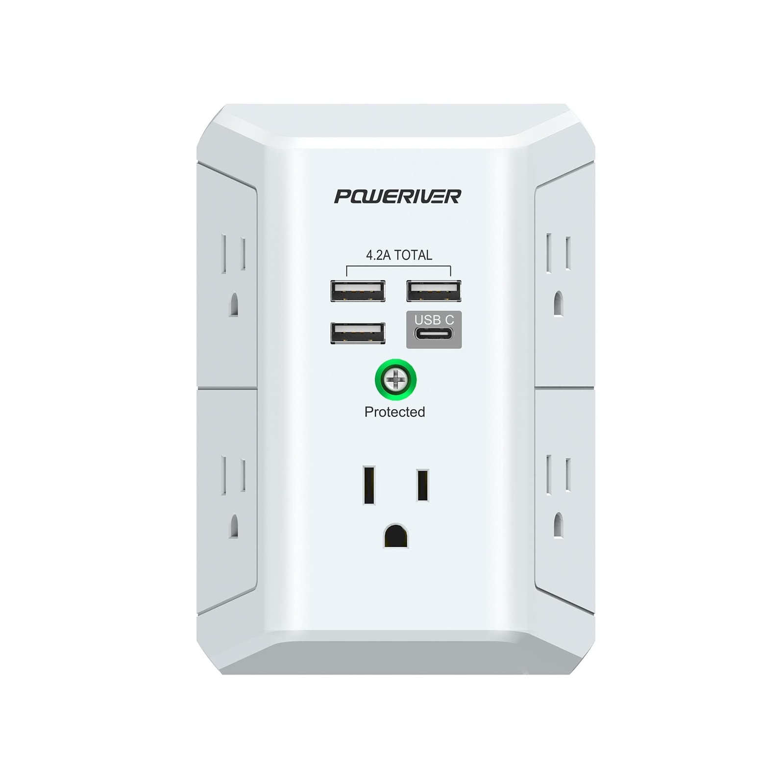 Surge Protector with 4 USB Ports - Multi Outlet Extender for Home, School and...-image