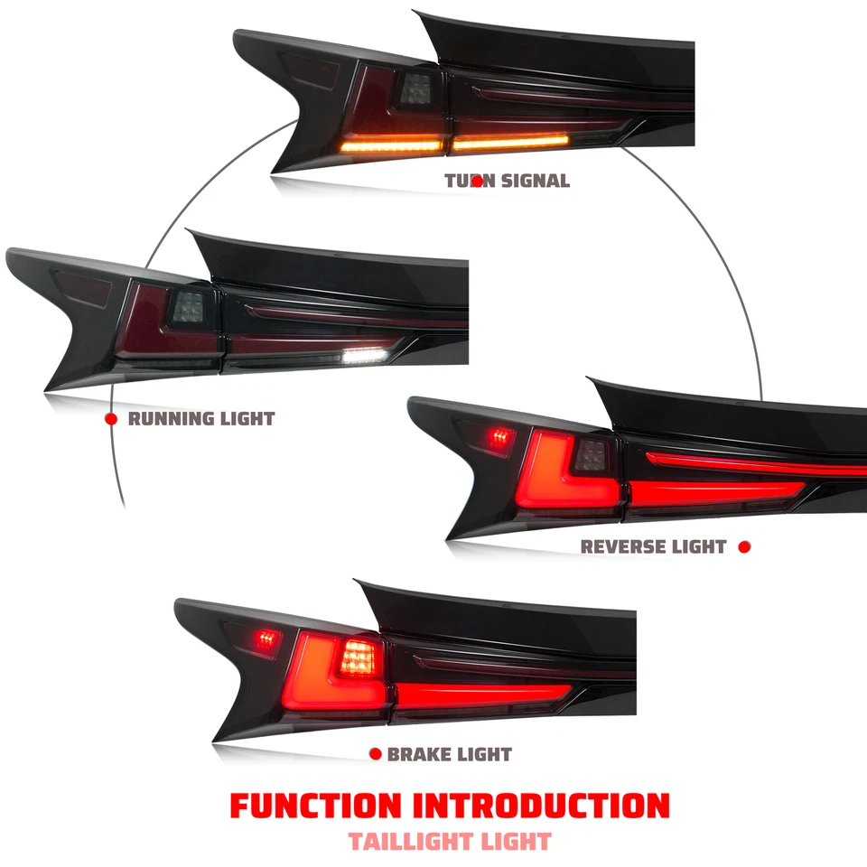 LED 黑色尾灯后备箱灯适用于雷克萨斯 NX300h NX200t 2015-2021 F Sport — 第 2/4 张图片