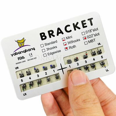 SANDENT Dental Orthodontic Brackets – Mini Roth .022" Slot, 3-4-5 Hooks, 200PCS (10 Packs)