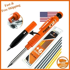 THORVALD Carpentry Pencil Set for Carpenter - Incl. 7 Leads + Sharpener + Finger