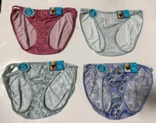 4 pack VANITY FAIR String Bikini ILLUMINATION 18108 mixed prints PANTY - 7 / L
