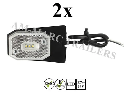 Led White Clear Front Side Marker Lamp Light for Ifor Williams Trailer as Aspock - Image 1 of 4