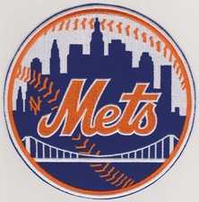 New York Mets Large Round Embroidered Iron On Jacket Patch *New* #012