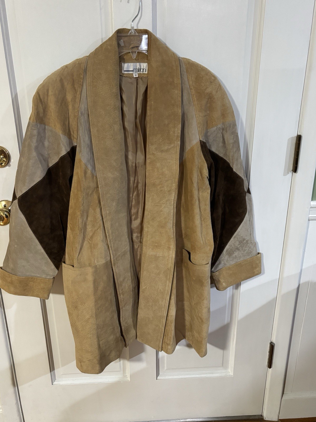 Vintage miltrani Patch Leather Long Coat Medium - image 1