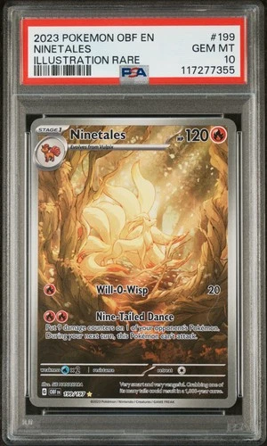 2023 Pokemon Obsidian Flames Ninetales #199 GEM MT PSA 10 Illustration Rare