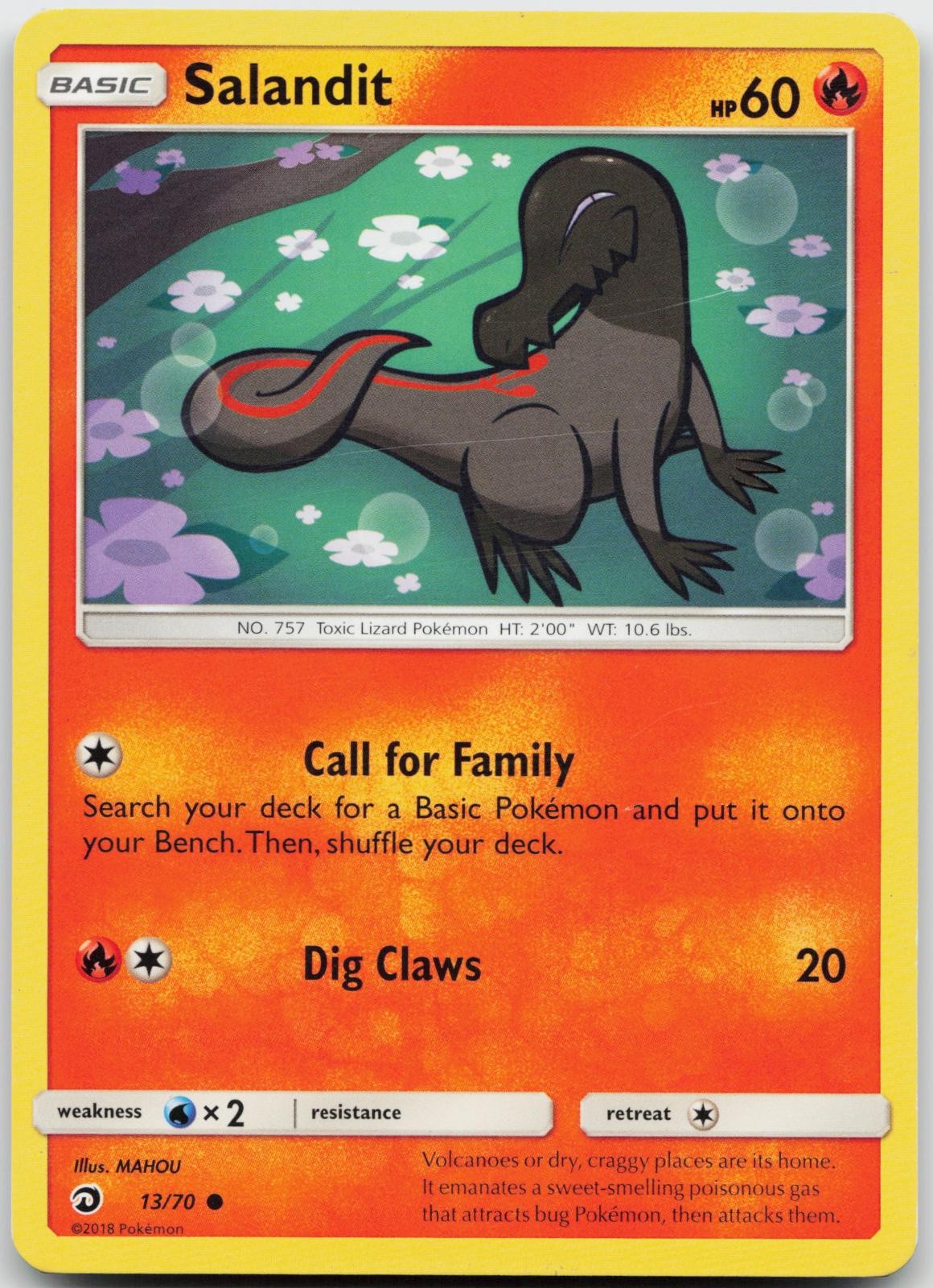 Salandit 13/70 Pokemon Dragon Majesty - NM