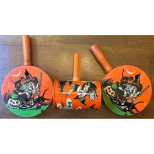 Vintage Lot Halloween Tin Noisemakers USA FABULOUS!!
