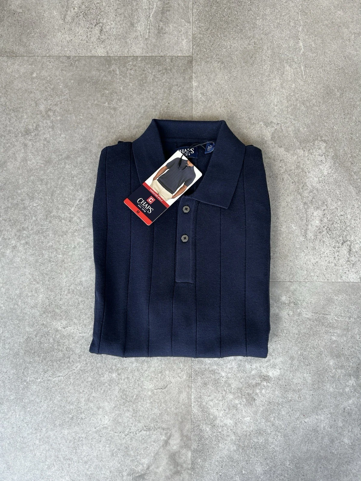 Men’s CHAPS Woolen Navy Polo shirt Size M