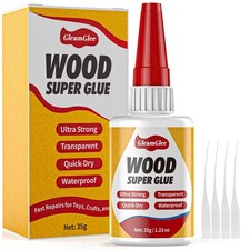 Wood Super Glue Liquid, Clear Instant Cyanoacrylate CA Glue Fast-Dryin