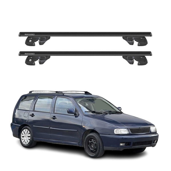 DachträGer GrundtäGer FüR Vw Polo Mk3 Variant 1994-2002 Alu 90Kg TÜV Schwarz 2X-image
