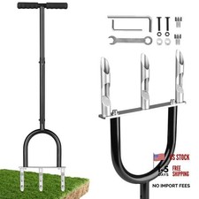 Lawn Tool with 3 Hollow Tines - Non-Clogging Core Aerator Lawn Tool