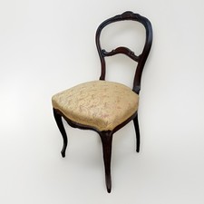 Antique 1880s Victorian Rosewood Balloon Back Dining Chair
