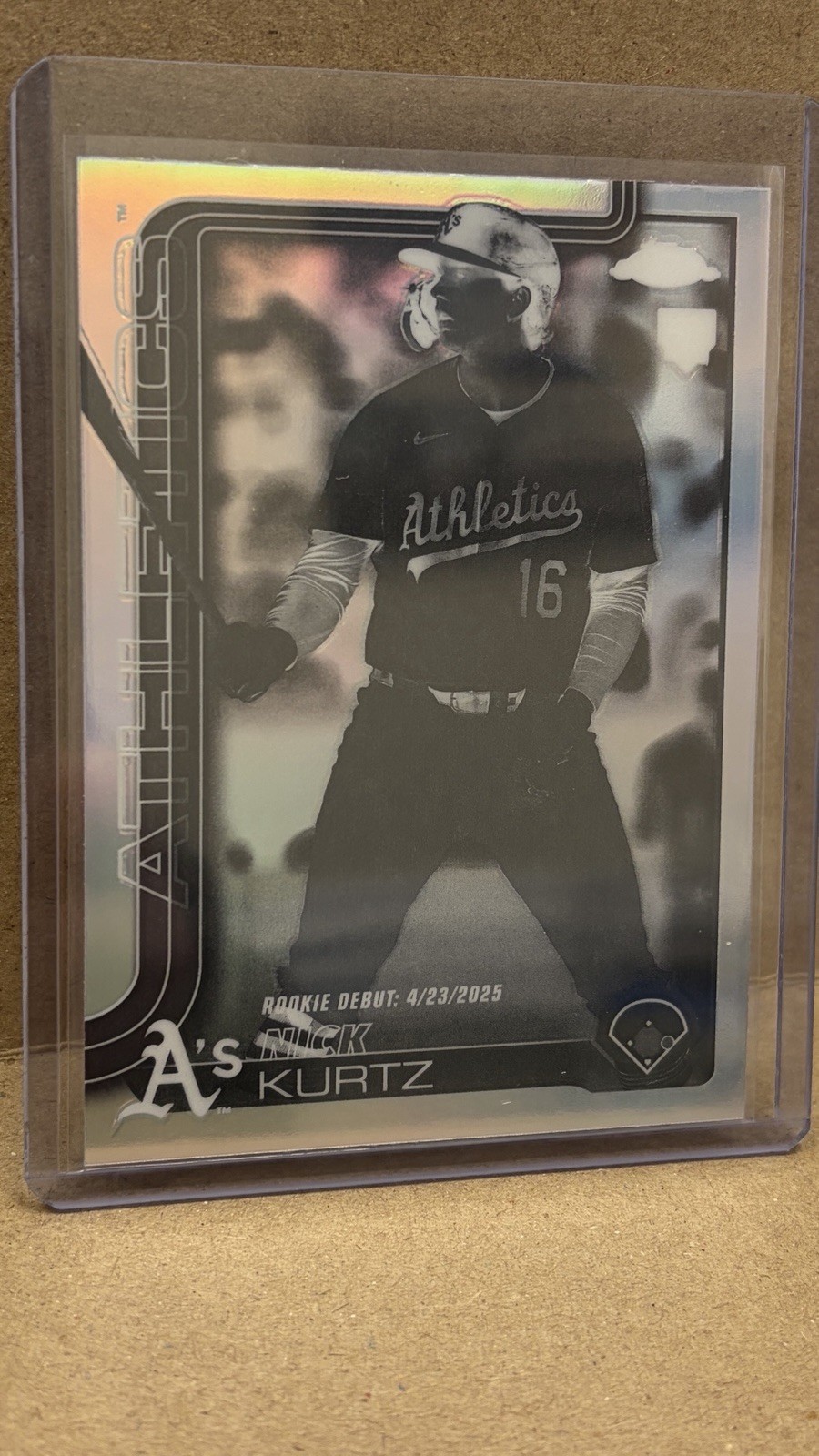 2025 Topps Chrome Update Nick Kurtz Rookie Debut Negative Refractor Athletics
