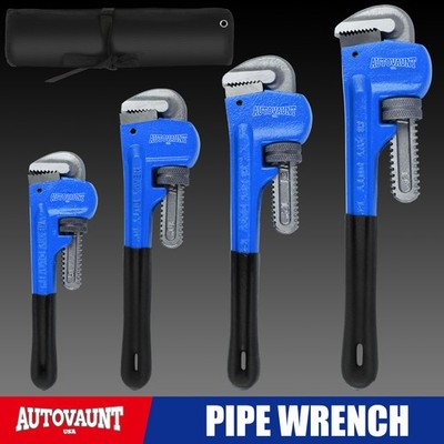 4pc Heavy Duty Pipe Wrench Set Monkey Heat Treated Adjustable 8'' 10'' 12'' 14'' NEW