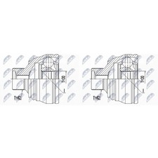 2x NTY SET GIUNTO ALBERO MOTORE ANTERIORE BILATERALE adatto per AUDI Q5