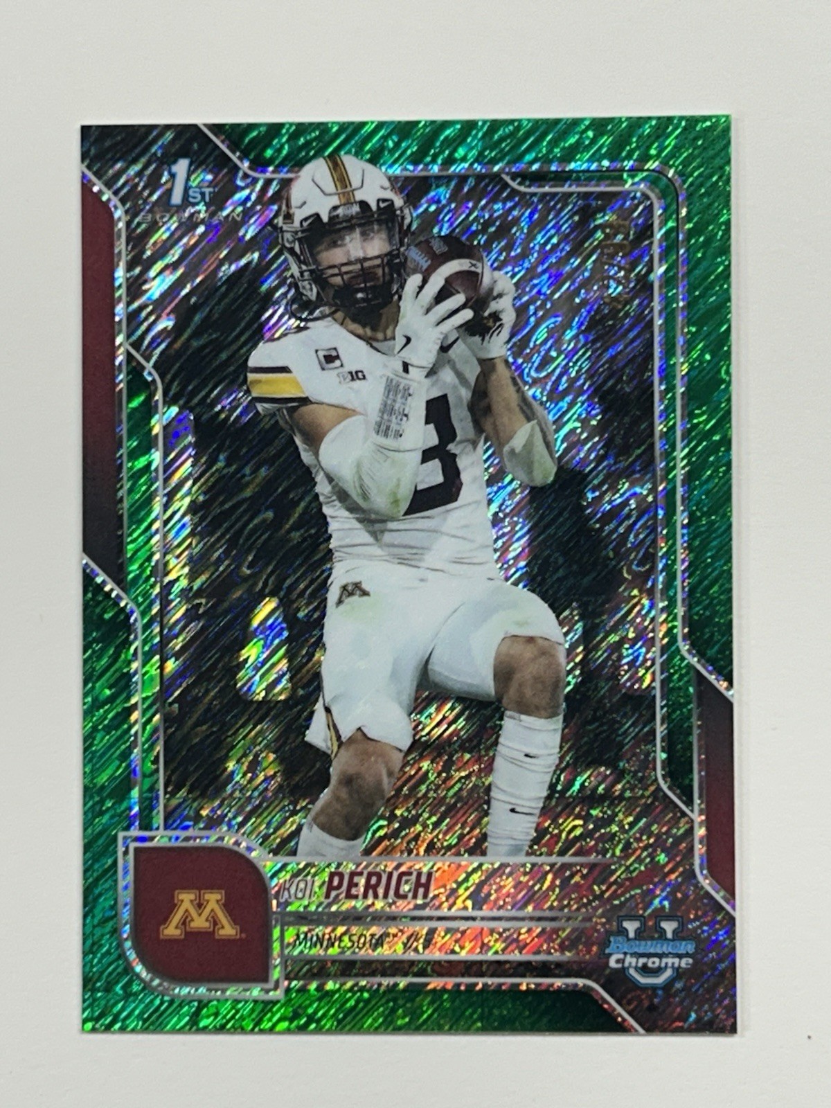 Koi Perich 2025 Bowman Chrome U Green Shimmer Refractor /99 #116, Minnesota