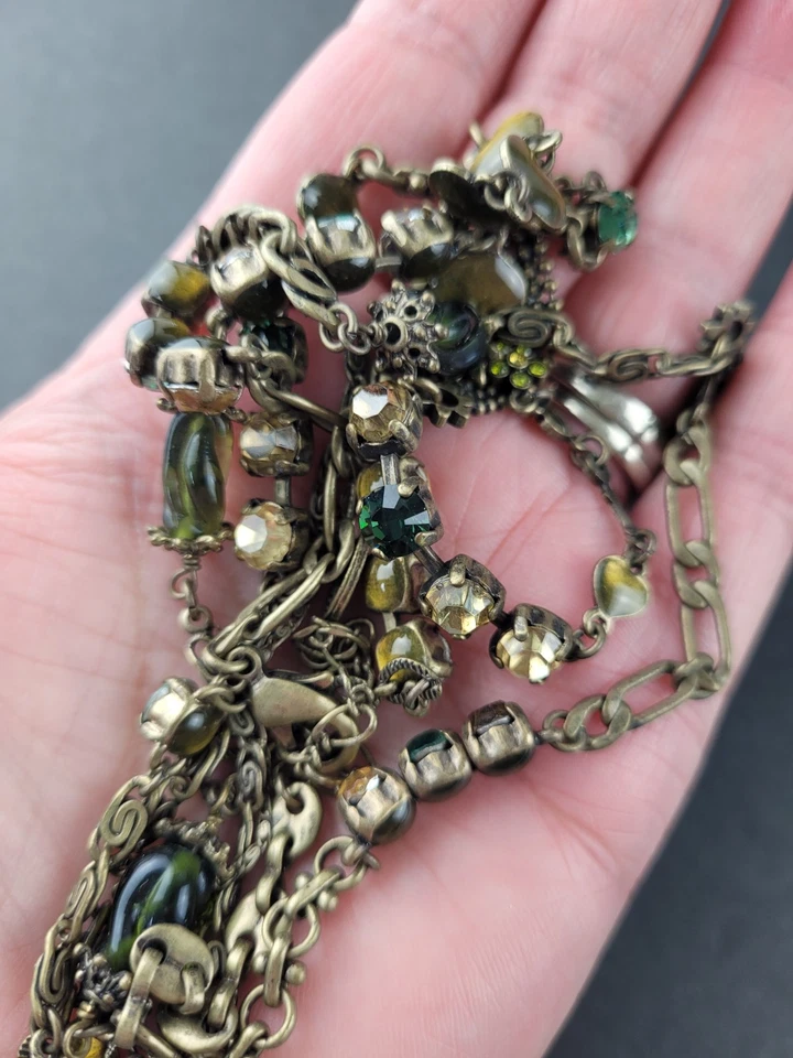 Pilgrim Danish Design Extra Long Metal Multicolored Rhinestone Necklace 46" - Image 4 of 4
