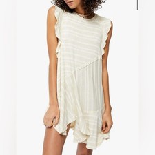 FREE PEOPLE Between The Lines Tunic Linen Blend Boho Asymmetrical