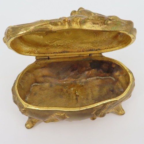 VTG Jennings Brothers Art Nouveau Metal Trinket Jewelry Casket Box JB 334 Holly - Picture 5 of 13