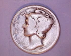 1919-D MERCURY DIME   BELOW FINE COND.*** 716-6