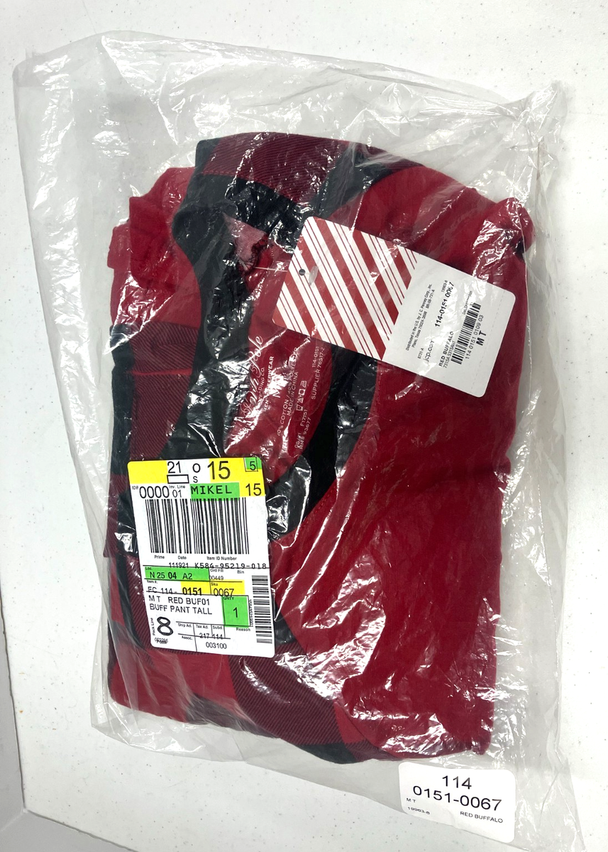 North Pole Trading Co. Men's 2 Pc Sleepwear Buffalo Red Plaid Very