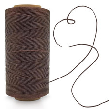 Wax String 284 Yards 150D 1Mm - Waxed String Cord for Leather Sewing, Deep Brown