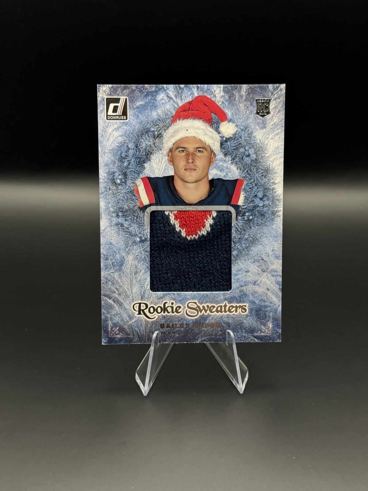 Bailey Zappe Panini Donruss Rookie Holiday Sweater #RHS29 Base