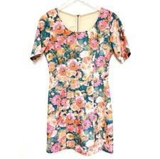 SUNDAY IN BROOKLYN x Anthropologie Dress Size Small Pink Floral Print Shift Mesh