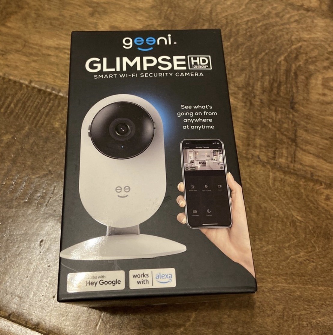 Geeni Glimpse HD Wi-Fi Security Camera 1080p, Motion Sensor, Night Vision, Alexa