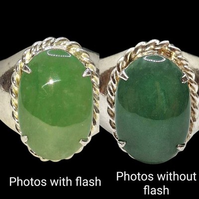 Bague En Jade Naturel Du Myanmar - 42,38 Carats, 27.7 Mm, Non Traitée (rare)