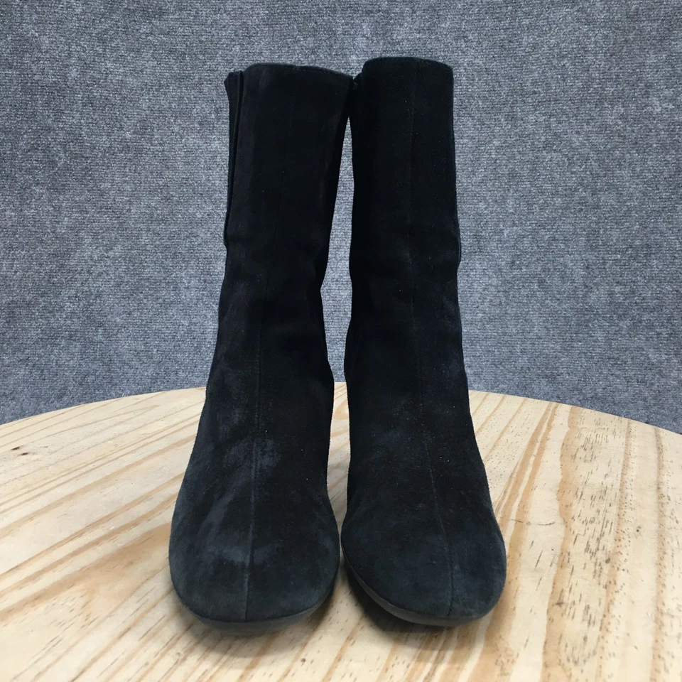 Aerosoles Boots Womens 6 Fifth Ave Casual Ankle Bootie Black Suede Block Heels - Image 4 of 4