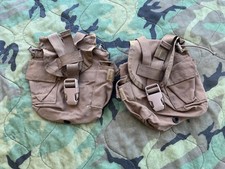 2 Lot USMC FILBE Military Surplus MOLLE Utility Water Canteen Belt Pouch Coyote