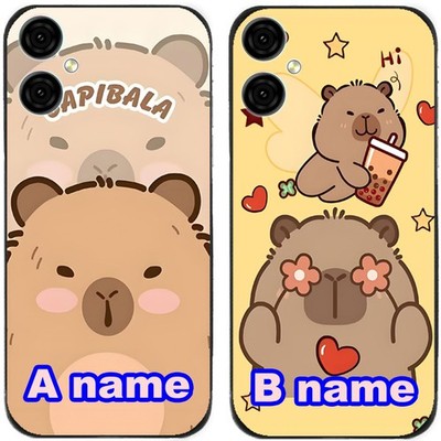 2X Capybara Personalisierter Name TPU Handy Hülle für Samsung Nokia Honor ZTE