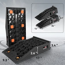 2 pcs Car Ramps for Oil Changes and Lift, Portable Low Profile Anti-slip Ramps